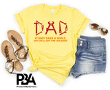 Dad It May Take A While But He'll Get The Job Done Happy Father's Day Celebration Dad's Day Man Male Parental Daddy's Special Day Paternal Recognition Parenting Appreciation SVG JPG PNG Cricut Sublimation Print Cutting Designs
