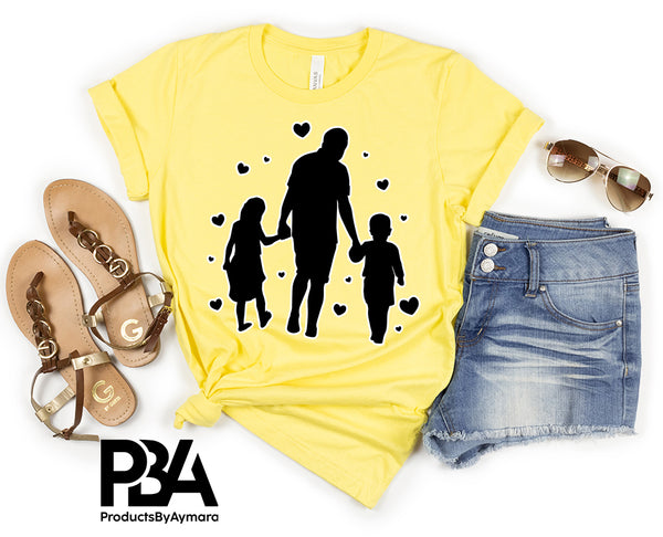 Happy Father's Day Celebration Dad Holding Hands With daughter And Son Dad's Day Man Male Parental Daddy's Special Day Paternal Recognition Parenting Appreciation SVG JPG PNG Cricut Sublimation Print Cutting Designs
