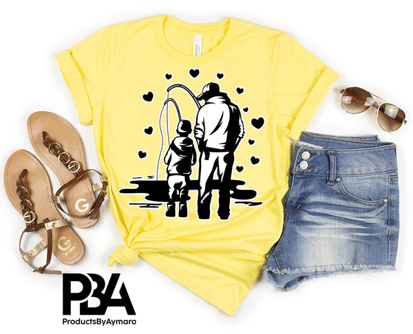 Dad Fishing With Son Happy Father's Day Celebration Dad True Love Dad's Day Man Male Parental Daddy's Special Day Paternal Recognition Parenting Appreciation SVG JPG PNG Cricut Sublimation Print Cutting Designs