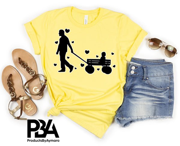 Happy Father's Day Celebration Dad Pulling Baby Son Forklift truck Dad's Day Man Male Parental Daddy's Special Day Paternal Recognition Parenting Appreciation SVG JPG PNG Cricut Sublimation Print Cutting Designs