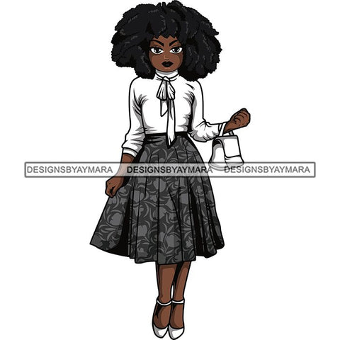 Afro Lola Classy Fashion Girl Fashionable Woman .SVG Clipart Cutting Files For Silhouette and Cricut and More!