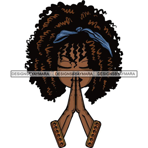 Afro Lola Praying Begging Asking God Lord Faith Strength .SVG Vector Clipart Cutting Files For Silhouette Cricut and More!