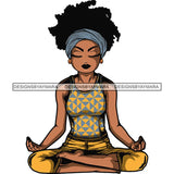 Afro Lola Meditating Yoga Relaxing .SVG Cutting Files For Silhouette Cricut and More!