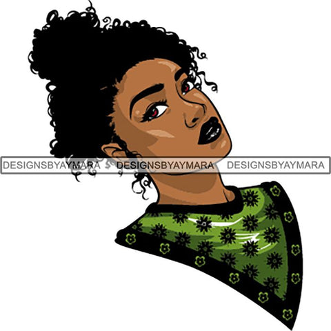 Afro Latin Woman SVG Curly Hairstyle Cutting Files For Silhouette Cricut and More