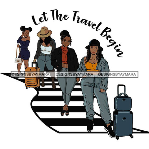 Ladies Getaway Vacation Trip Travel Adventure Best Friends Forever Buddy Sister Divas Melanin Girlfriends SVG Files For Cutting and More!