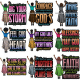 Bundle 9 Afro Lola Praying Begging Asking God Lord Faith Strength Quotes .SVG Vector Clipart Cutting Files For Silhouette Cricut and More!