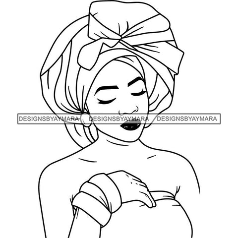 Afro Lady Black Goddess Melanin Turban Head-wrap Dark Latina Morena SVG Files For Cutting and More!