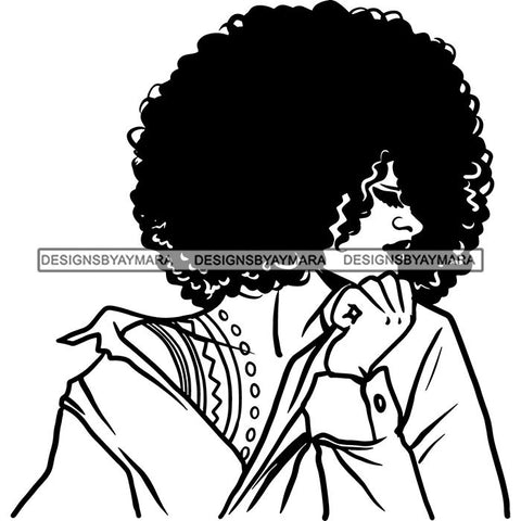Ebony Afro Woman Nubian Melanin Brown Skin Makeup Model Glasses Accesories SVG Cut Files