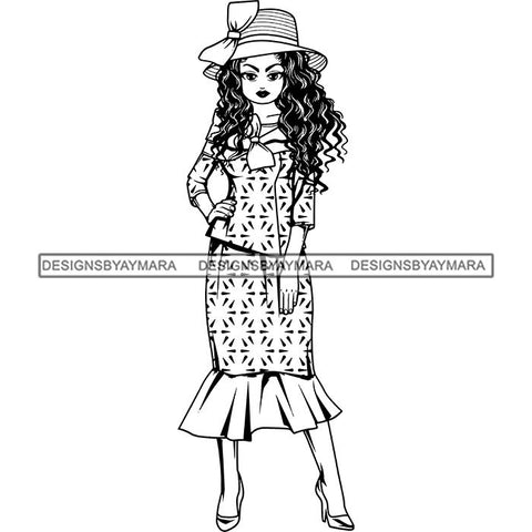 Afro Classy Lola Church Lady Glamour .SVG Clipart Vector Cutting Files For Circuit Silhouette Cricut and More!