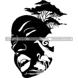 Sensual African Silhouette Goddess Safari Africa Nature Exotic Culture SVG Cutting Files.