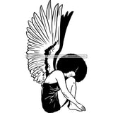 Afro Angel Black Woman SVG Cutting Files For Silhouette Cricut and More