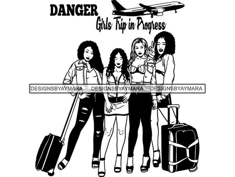 Ladies Trip Flight Getaway SVG Cut Files For Silhouette and Cricut