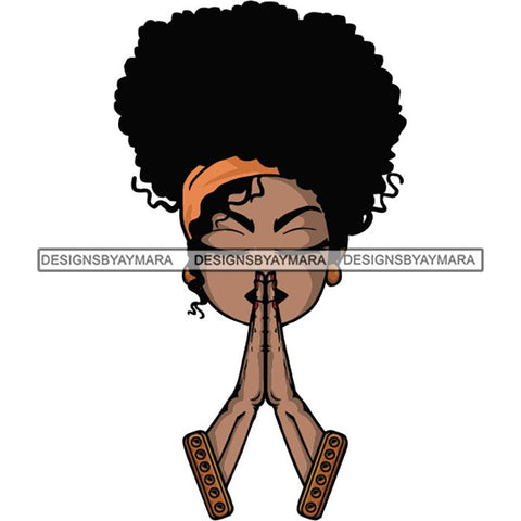 Afro Lola Praying Begging Asking God Lord Faith Strength .SVG Vector Clipart Cutting Files For Silhouette Cricut and More!