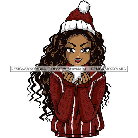 Afro Lola Christmas Winter Hot Coffee Cocoa Mood .SVG Cutting Files For Silhouette and Cricut and More!
