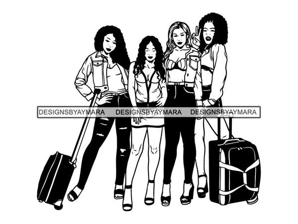 Ladies Trip Flight Getaway SVG Cut Files For Silhouette and Cricut