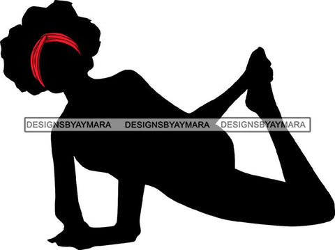 Afro Woman Silhouette Doing Yoga Meditating Relax Meditate .SVG Cutting Files For Silhouette Cricut and More!
