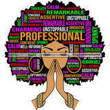 Afro Woman Praying Hair Life Quotes Strong Independent Educated Melanin SVG Cutting Files