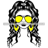 Afro Lola Boss Lady Dope Diva Glamour Wearing Glasses Accesories .SVG Cut Files