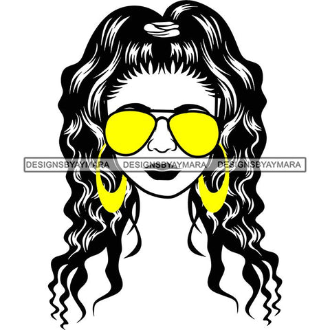 Afro Lola Boss Lady Dope Diva Glamour Wearing Glasses Accesories .SVG Cut Files
