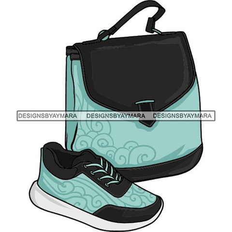 Purse Bag Shoes High Heels Glamour Luxury Fashion Shine SVG Clipart Vector Cutting Files