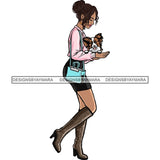 Beautiful Woman Dod Breed Papillon Pet Animal Best Friend Mascot Goddess SVG Cutting Files