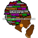 Afro Succesful Woman Hair Quotes Black Lives Matter Proud Roots Nubian Melanin SVG Cut Files