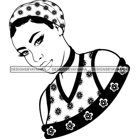 Afro Nubian Melanin Popping Turban Beautiful African American Woman SVG Cutting Files