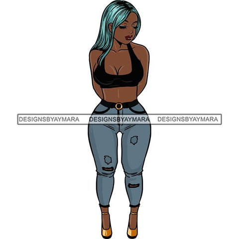 Afro Thick Thigh Big Eyes Woman Sassy Exotic Curvy Goddess .SVG Cutting Files For Silhouette and Cricut and More!