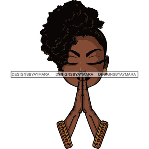 Afro Lola Praying Begging Asking God Lord Faith Strength .SVG Vector Clipart Cutting Files For Silhouette Cricut and More!
