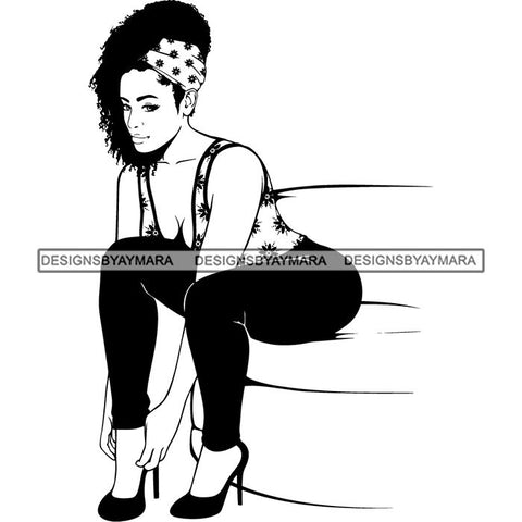 Afro Nubian Melanin Popping Kinky Hair Beautiful African American Woman SVG Cutting Files