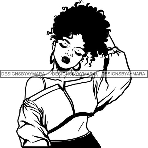 Afro Independent Successful Woman SVG Cutting Files For Silhouette Cricut and More