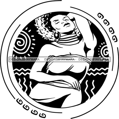 Sensual African Silhouette Goddess Safari Africa Nature Exotic Culture SVG Cutting Files.