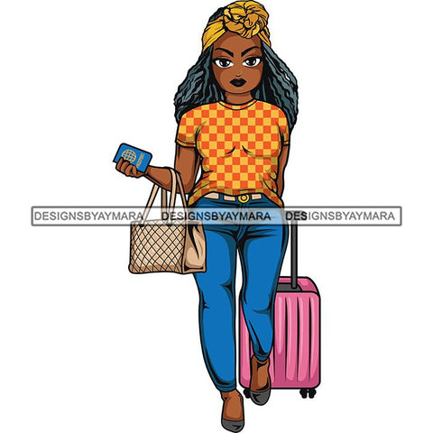 Lola Travel Vacation Getaway Black Proud Woman Traveling .SVG Cutting Files For Silhouette and Cricut and More!