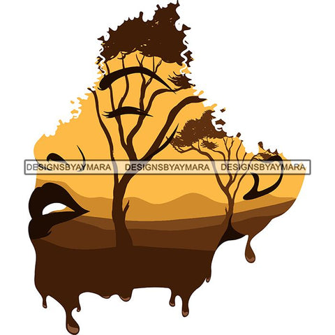 Sensual African Artwork Proud Roots Goddess Safari Savanna Africa Continent Exotic Environment  SVG Files For Cutting and More!