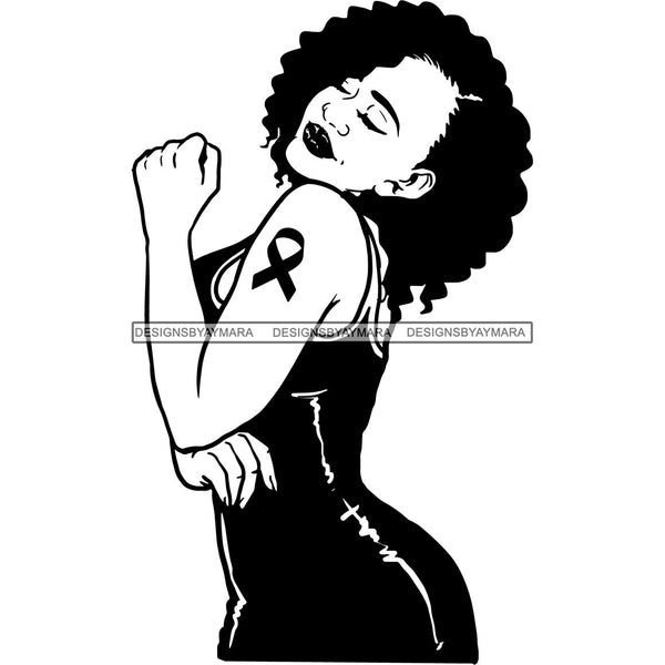 Strong Afro Woman SVG Cancer Survivor Cutting Files For Silhouette Cricut and More