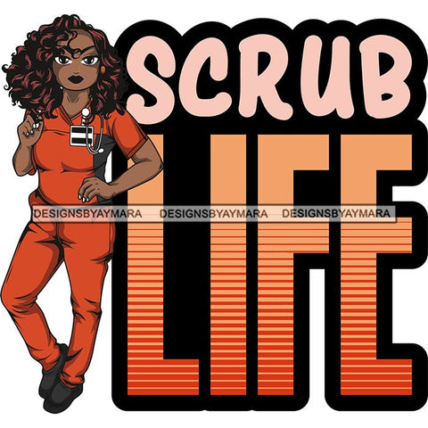 Afro Lola Nurse Medical Occupation SVG Cutting Files For Cricut Silhouette and More