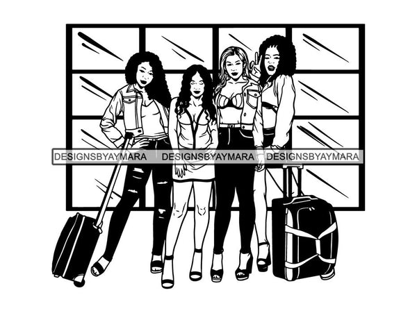 Ladies Trip Flight Getaway SVG Cut Files For Silhouette and Cricut