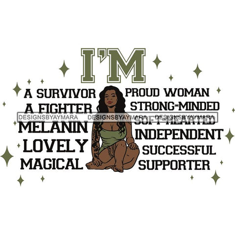 Afro Woman I'm Successful Quotes SVG Files For Cutting and More!