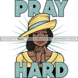 Afro Woman Praying God Lord Faith SVG Cutting Files For Silhouette Cricut and More