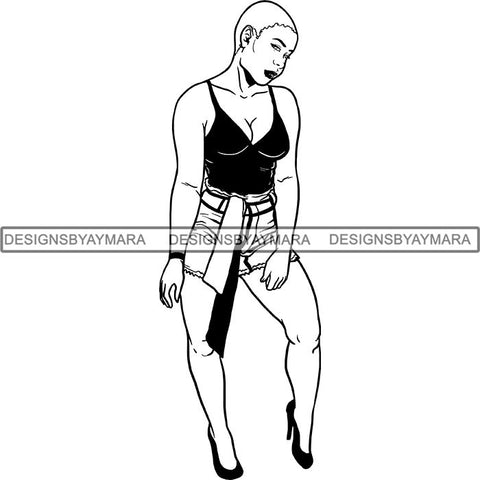 Melanin Bald Short Hairstyle Queen Goddess Nubian .SVG Cut Files For Silhouette and Cricut and Much More