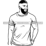Attractive Man Bearded Hipster Model Fashion Male Guy Stylish Mustache Close-up Sexy Macho Manly SVG Files For Cutting