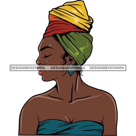Beautiful Woman Turban Head Wrap Hairstyle SVG Files For Cutting and More!