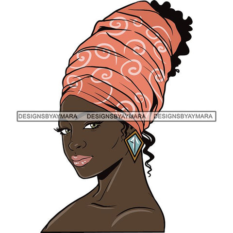 Beautiful Woman Turban Head Wrap Hairstyle SVG Files For Cutting and More!