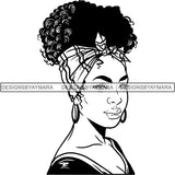 Afro Woman SVG Turban Head Wrap Cutting Files For Silhouette Cricut and More