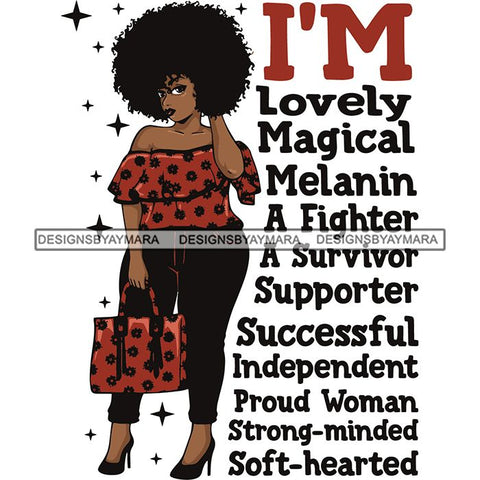Afro Woman I'm Successful Quotes SVG Files For Cutting and More!