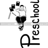 Back to School Kid Student Education Supplies .SVG Cut Files for Silhouette and Cutting