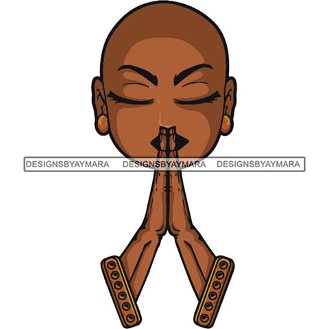 Afro Lola Praying Begging Asking God Lord Faith Strength .SVG Vector Clipart Cutting Files For Silhouette Cricut and More!