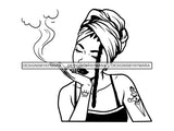 Woman Smoking Pot Deadlock Braids Hairstyle Rasta Queen Blunt Weed Cannabis 420 Marijuana Stoner High Life .SVG Cut File For Silhouette and Cricut