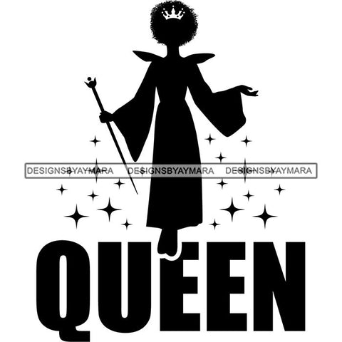 Black Queen Afro Woman Silhouette Designs Goddess Praying Blessed Life Diva SVG Files For Cutting and More!