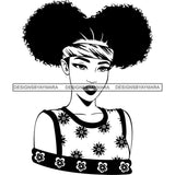 Afro Nubian Melanin Popping Kinky Hair Beautiful African American Woman SVG Cutting Files